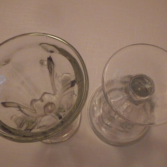 BAILEYS Glass Vintage Clear Ribbed Panel Ice Cream Soda Fountain Malt Shop PAIR - Picture 3 of 3